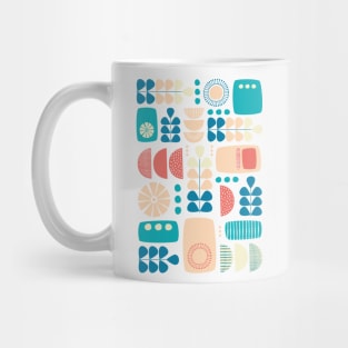 Retro Mid Century Modern in Celadon Blue, Teal, Yellow and Orange Mug